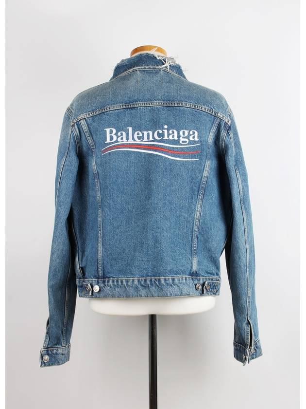Luxury Balenciaga Wave logo denim jacket 46