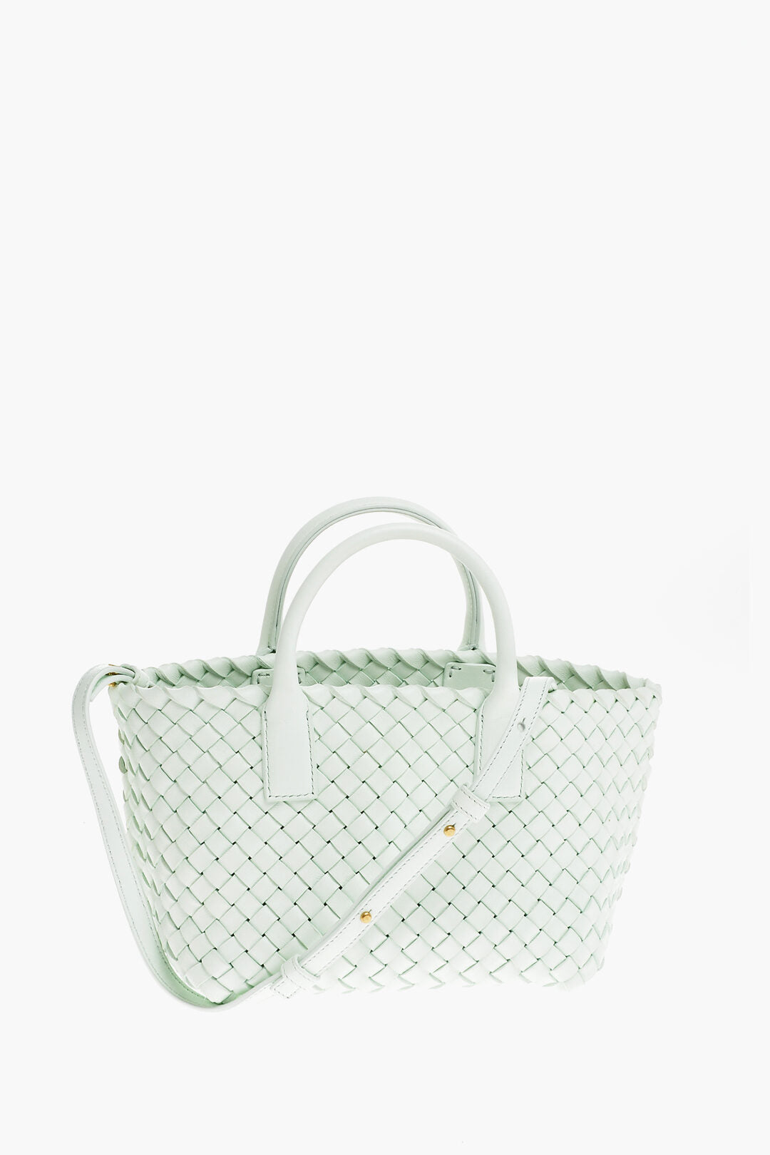 Luxury Bottega Veneta Braided Leather Cabat Tote Bag With Removable Shoulder Strap