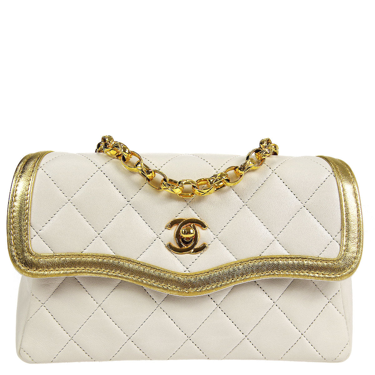 Luxury Chanel 1989-1991 Lambskin Mini Border Flap Bag