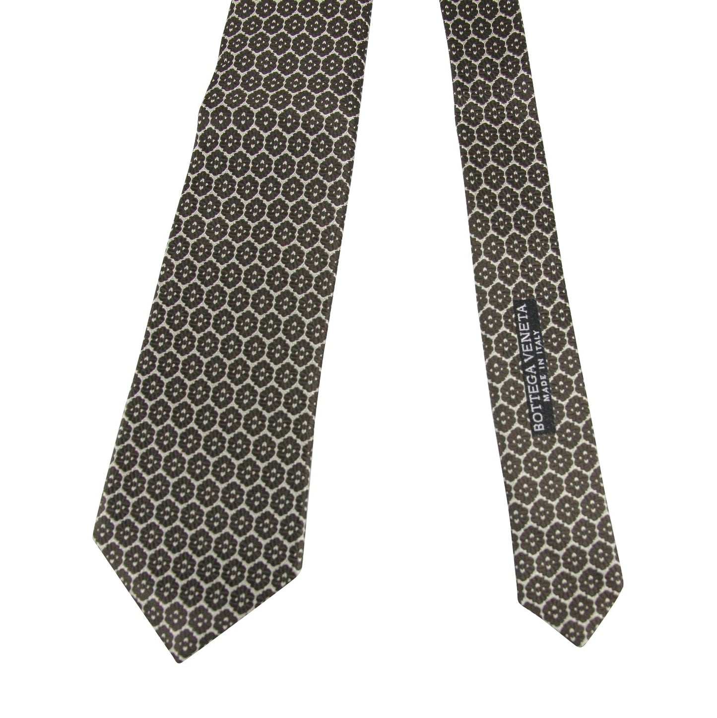 Luxury Bottega Veneta Men's Flower Print Silk Woven Tie