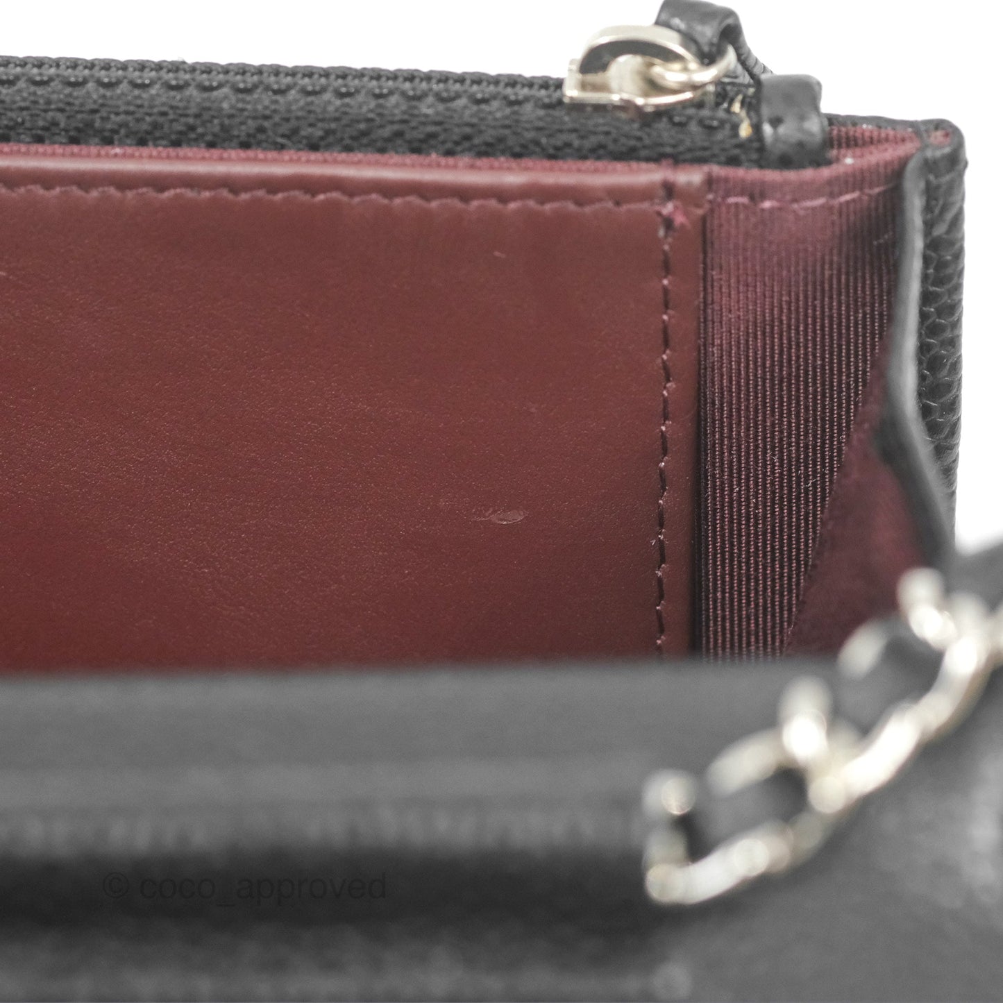 Chanel Quilted Classic Wallet On Chain WOC Black Caviar Silver Hardware