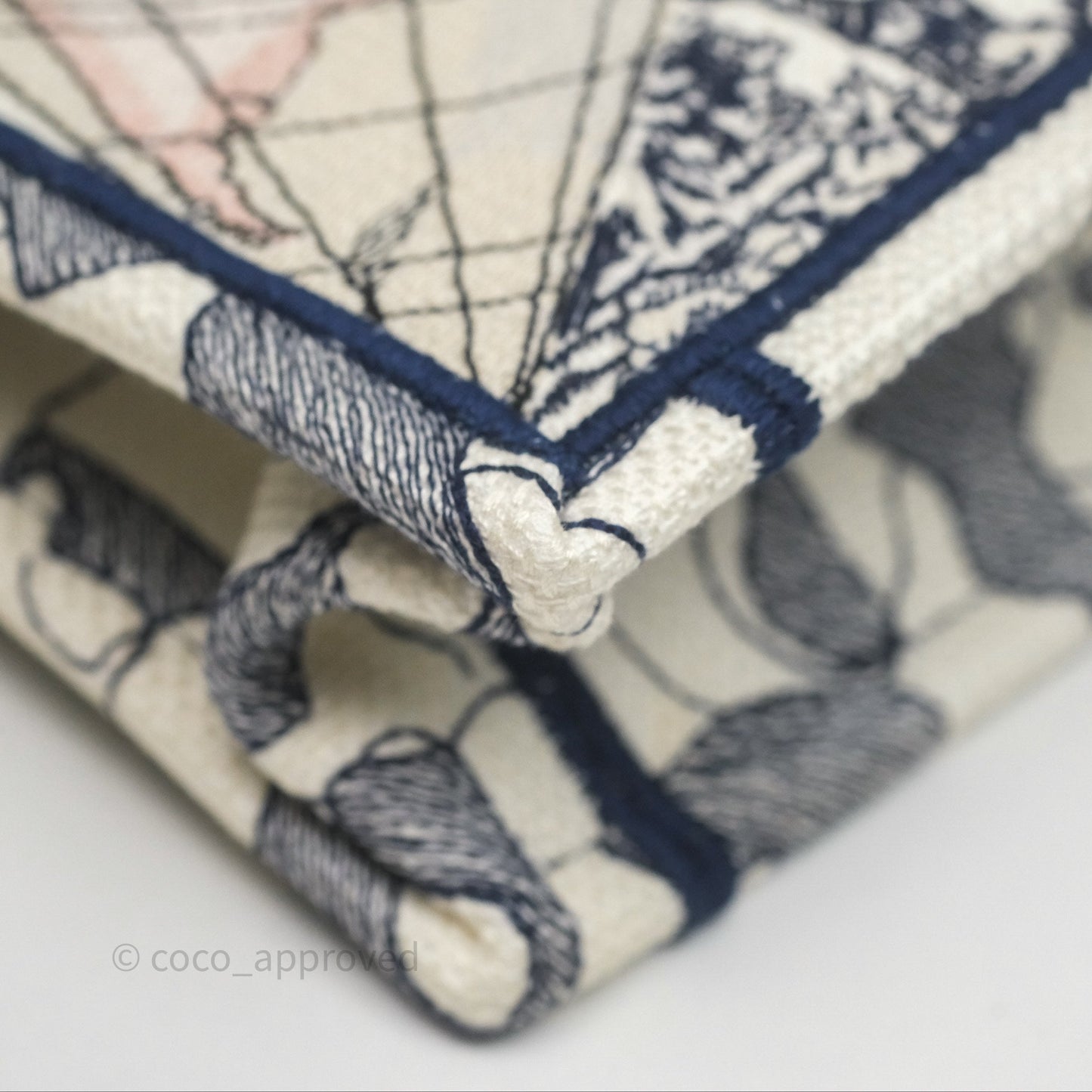 Dior Around The World Vertical Book Tote Blue White