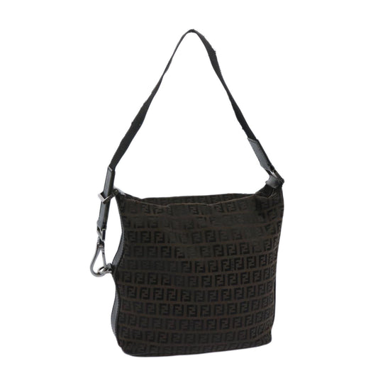 Luxury FendiZucchino Canvas Shoulder Bag Brown66016