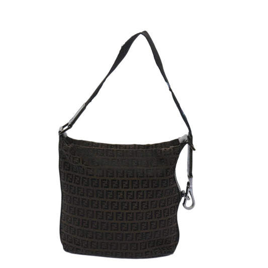 Luxury FendiZucchino Canvas Shoulder Bag Brown66016