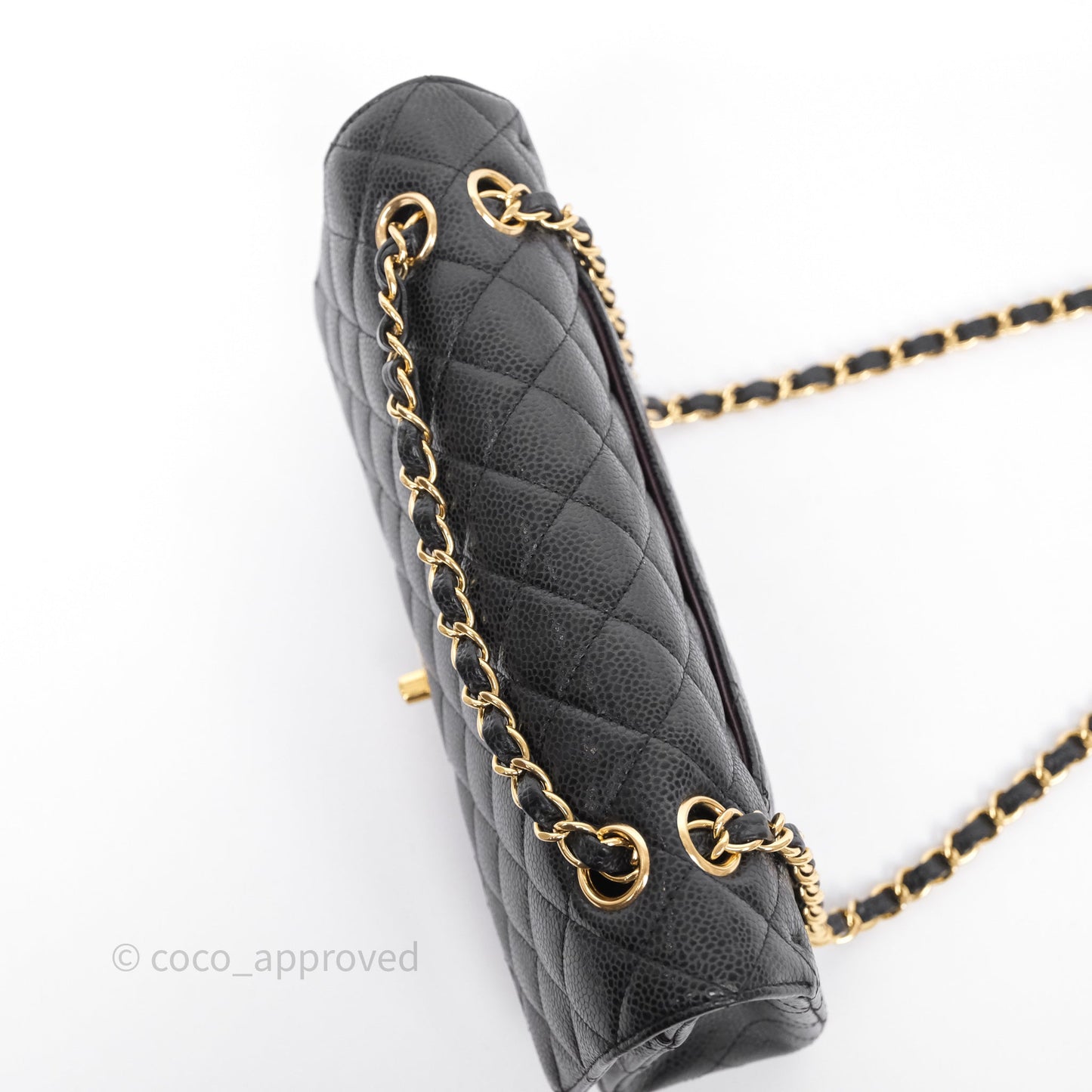 Chanel Classic M/L Medium Flap Quilted Black Caviar Gold Hardware
