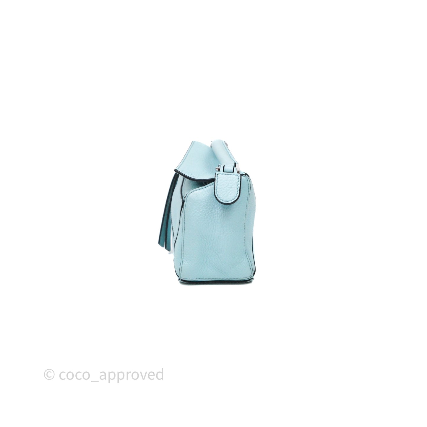 Loewe Mini Puzzle Bag Light Blue Calfskin Silver Hardware