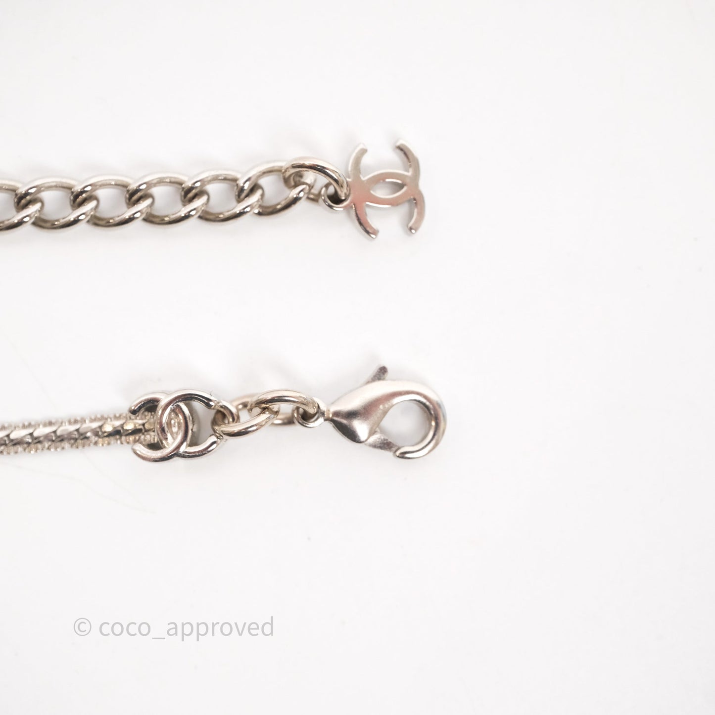 Chanel Five CC Choker Silve Tone 25V