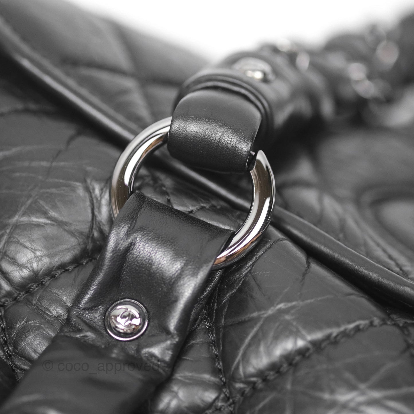 Chanel Quilted Lady Braid Bowler Bag Black Calfskin Silver Hardware