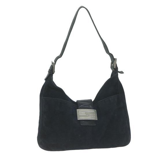 Luxury FendiMamma Baguette Shoulder Bag Suede Navy66049