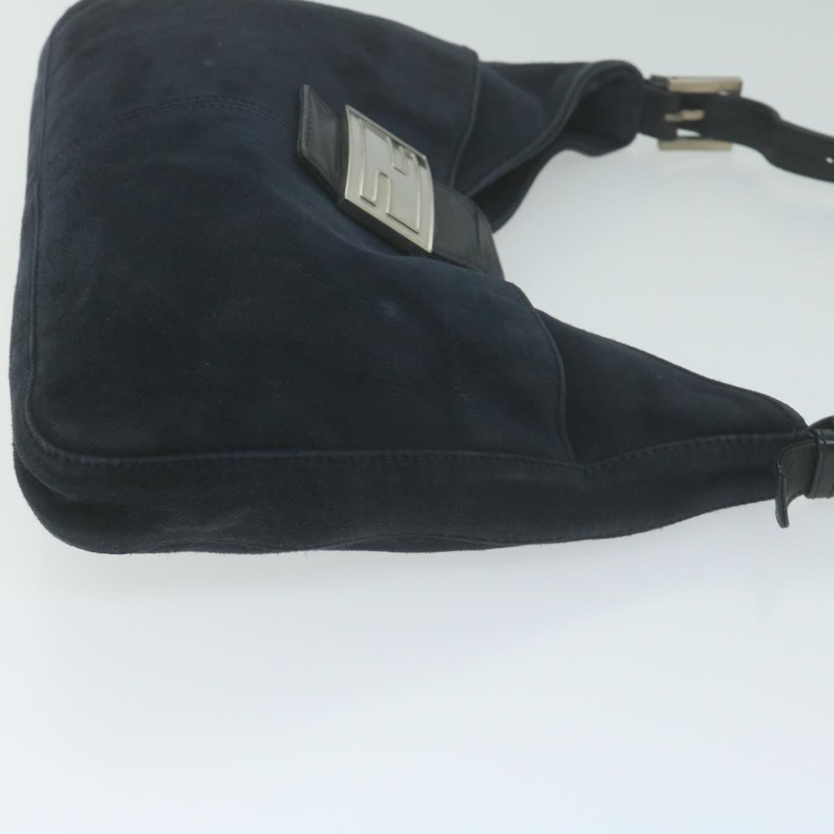 Luxury FendiMamma Baguette Shoulder Bag Suede Navy66049