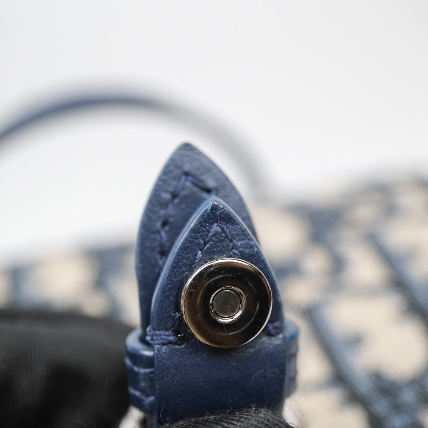 Christian Dior Mini Backpack Oblique Jacquard Beige and Blue