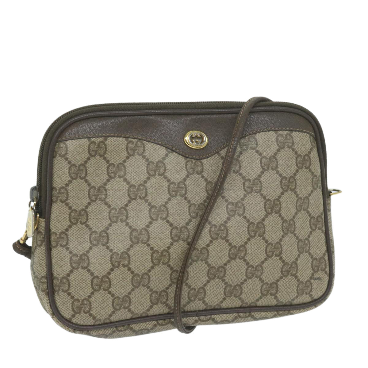 GUCCI GG Supreme Shoulder Bag PVC Beige 97 02 068  66060