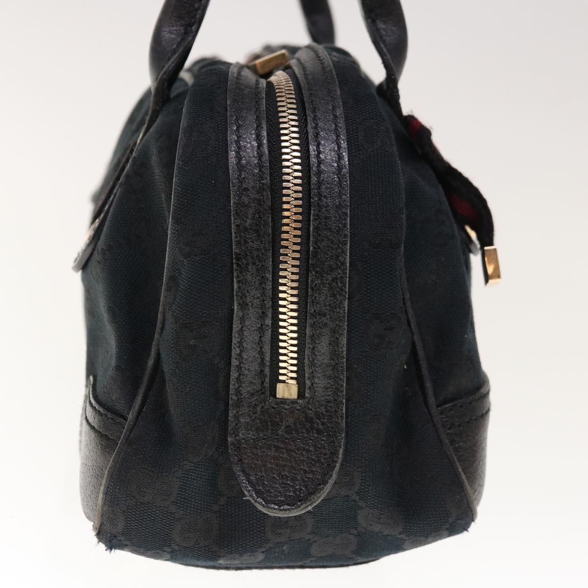 GUCCI Sherry Line GG Canvas Shoulder Bag Black Red 161720  66063