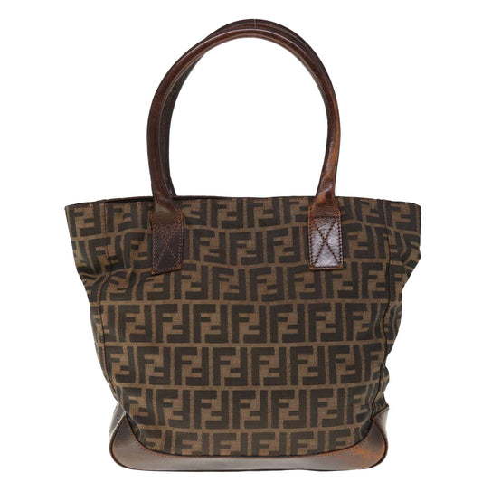 Luxury FendiZucca Canvas Tote Bag Brown66069
