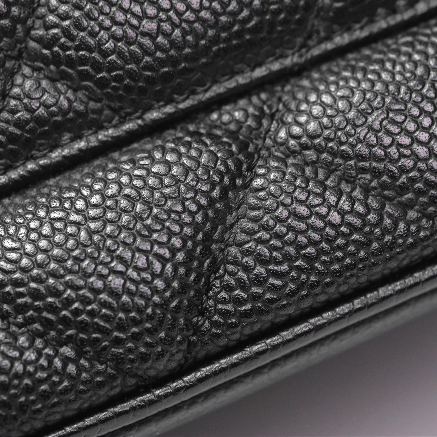 Chanel Vintage Medallion CC Black Caviar Tote Bag Gold Hardware