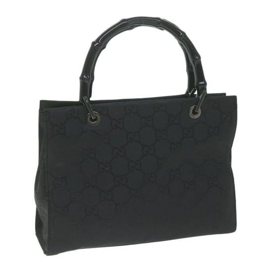 GUCCI Bamboo GG Canvas Hand Bag Black 002 1016  66078