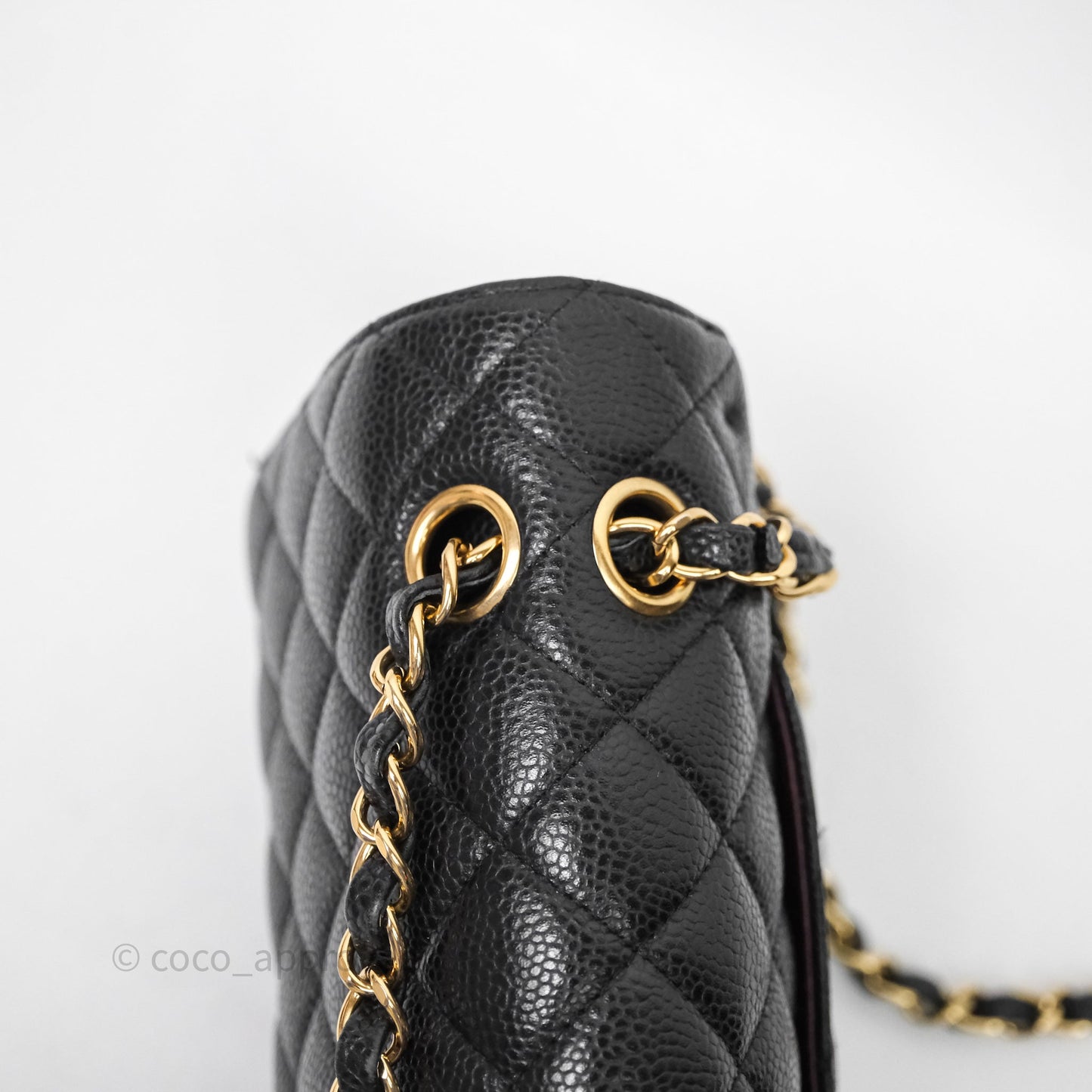 Chanel Classic M/L Medium Flap Quilted Black Caviar Gold Hardware