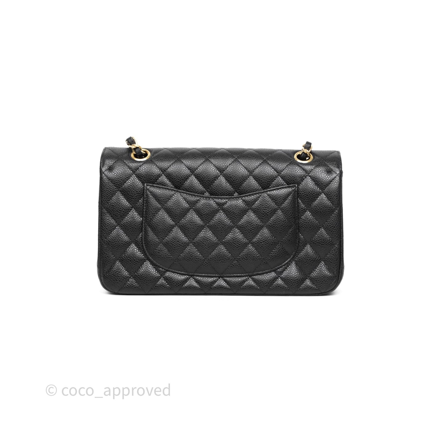 Chanel Classic M/L Medium Flap Quilted Black Caviar Gold Hardware