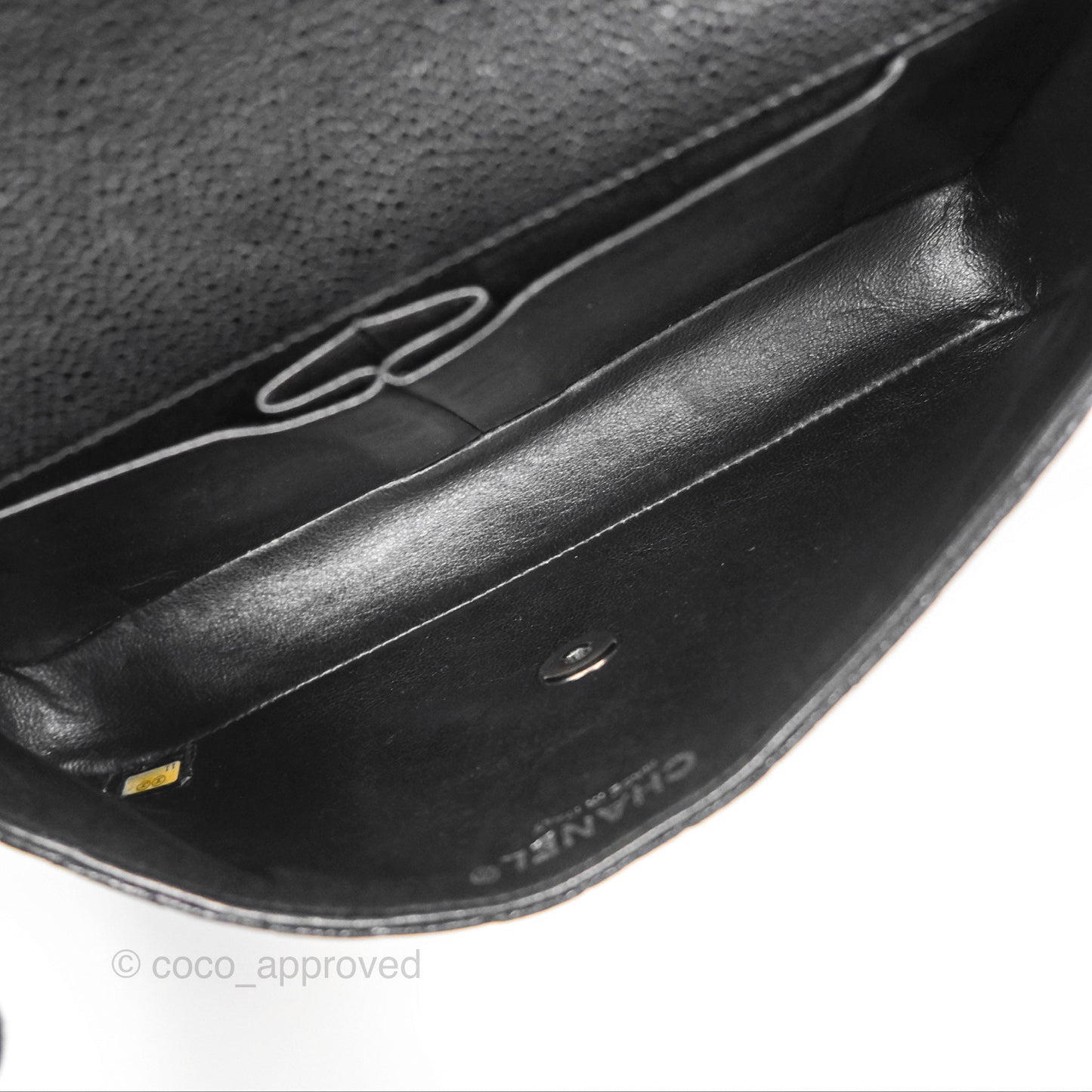 Chanel East West Flap Bag Black Caviar Silver Hardware