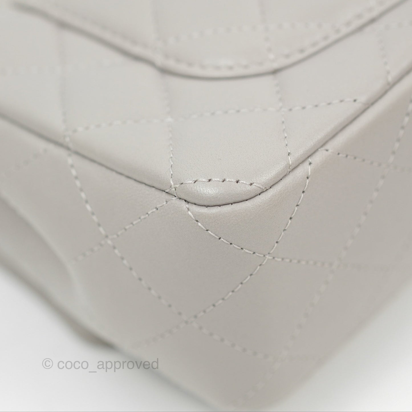 Chanel Quilted Mini Rectangular Grey Lambskin Silver Hardware