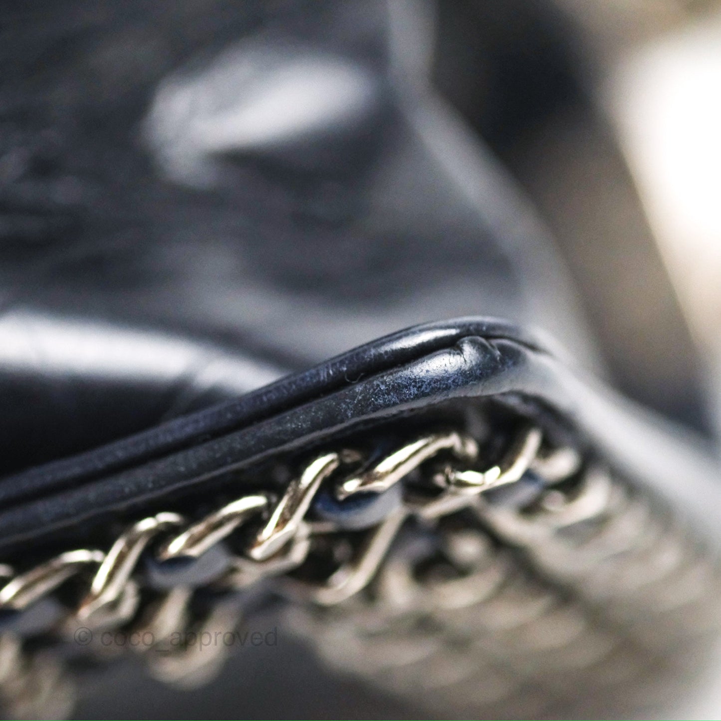 Chanel Small Chain Around Boy Dark Navy Glazed Calfskin Ruthenium Hardware