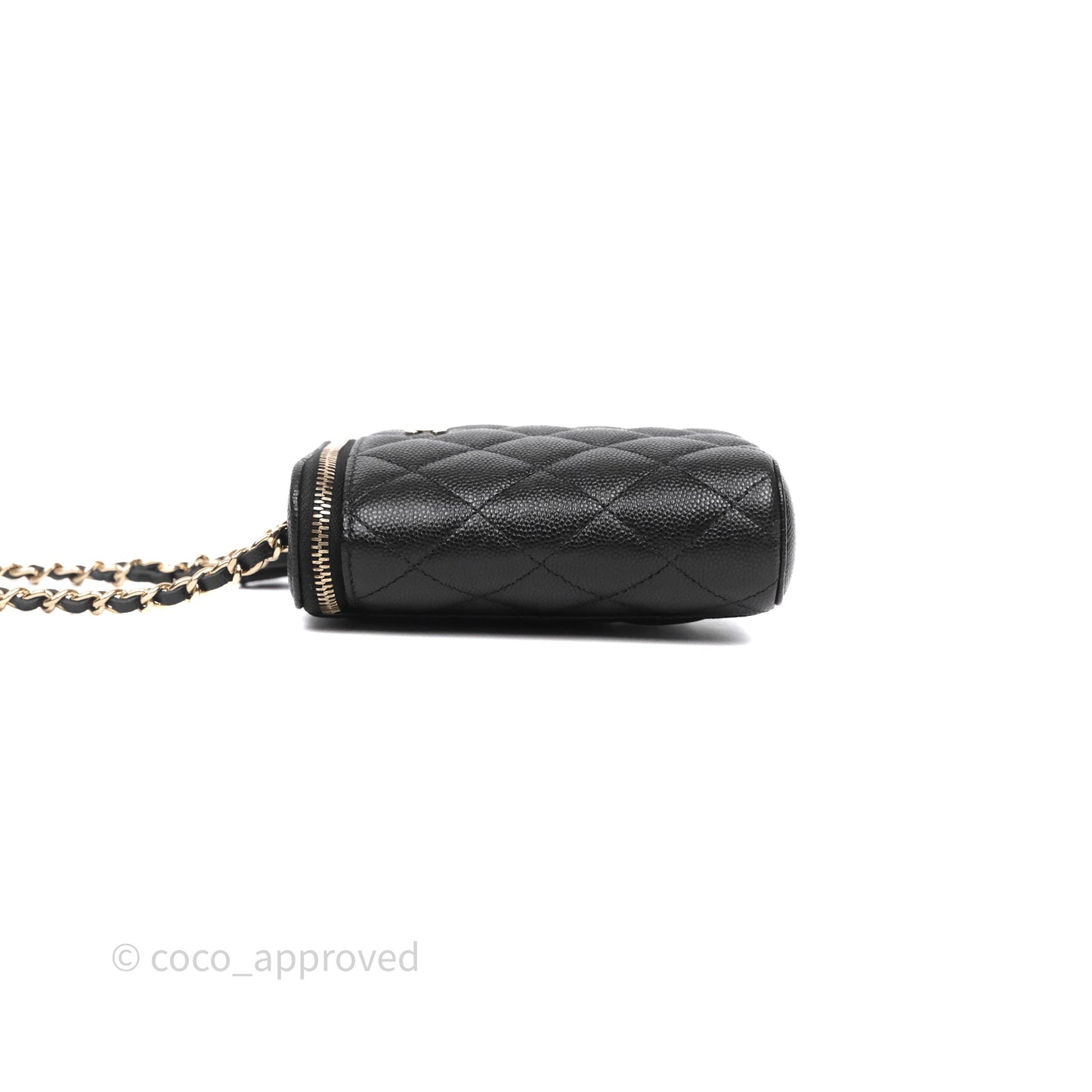 Chanel Classic Mini Vanity With Chain Black Caviar Gold Hardware