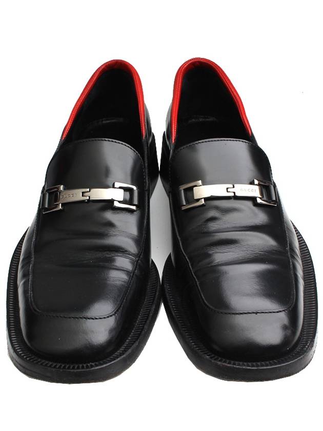 Luxury Gucci Trending 2025 Red trim black loafers 36 half C