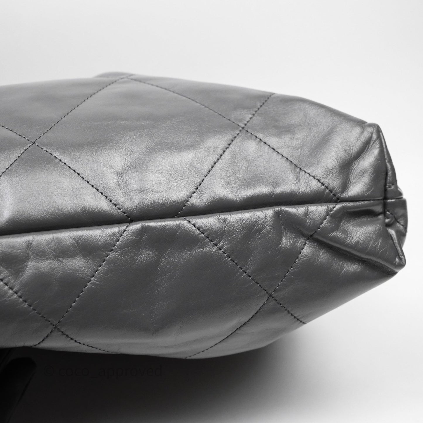 Chanel 22 Bag Medium Dark Grey Calfskin Gold Hardware