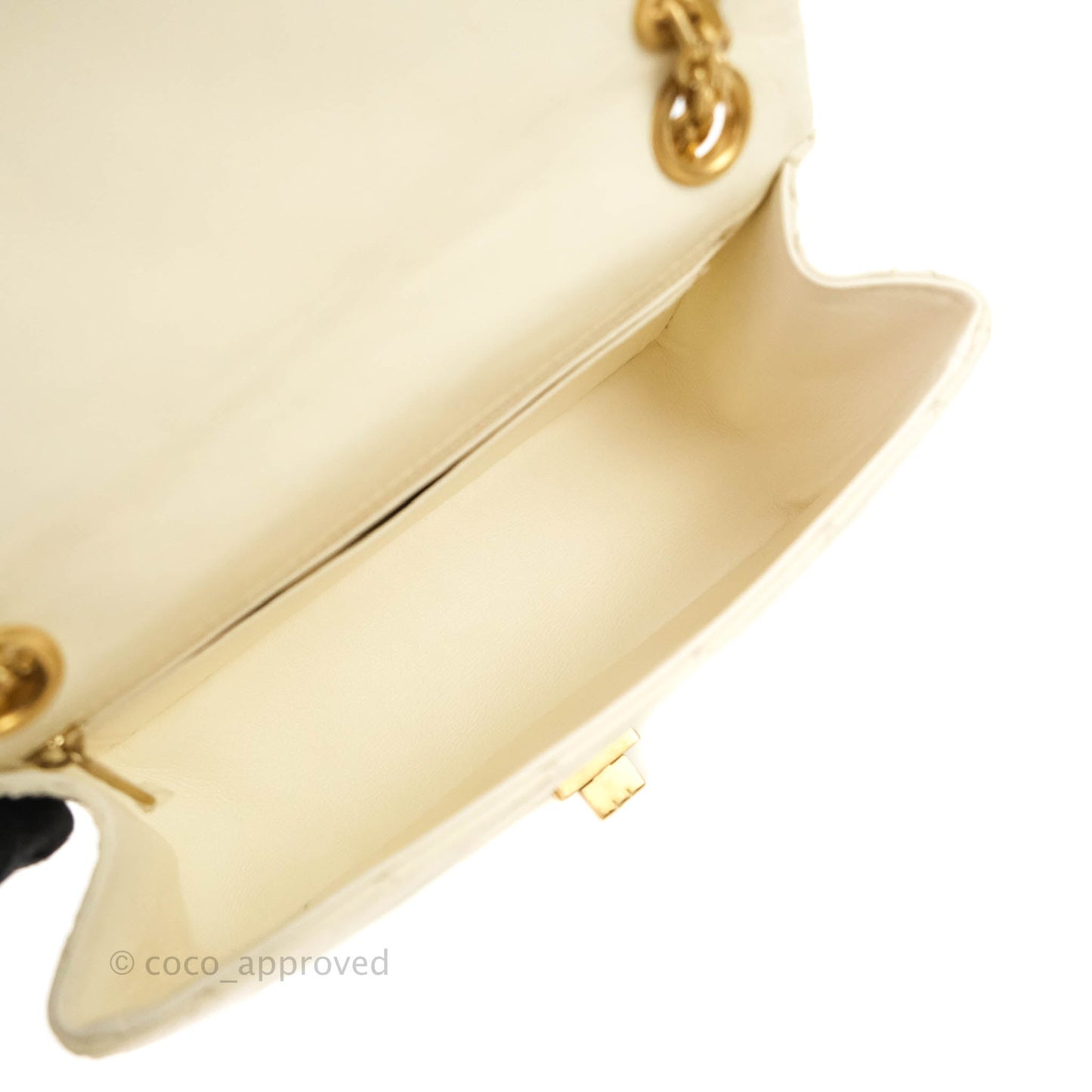 Chanel Mini Reissue 224 White Aged Calfskin Aged Gold Hardware