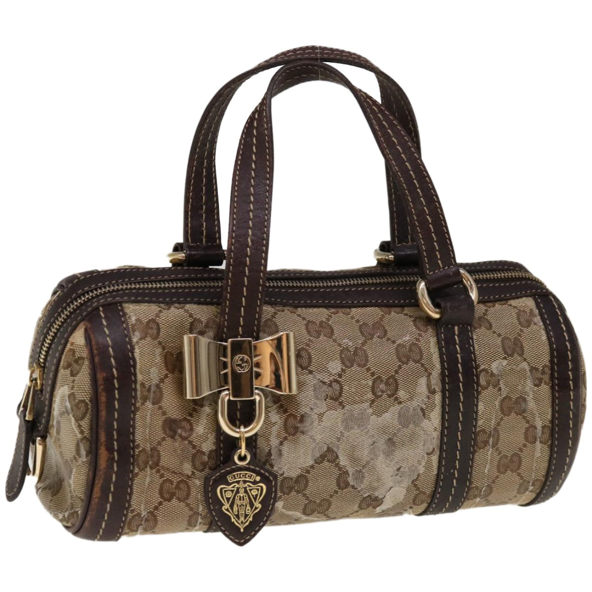 GUCCI GG Crystal Canvas Hand Bag Coated Canvas Beige  66180