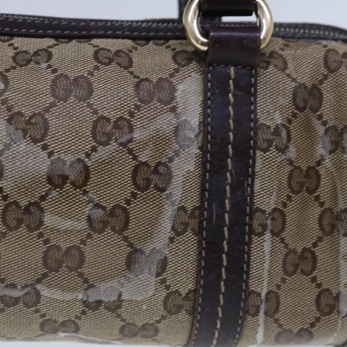 GUCCI GG Crystal Canvas Hand Bag Coated Canvas Beige  66180