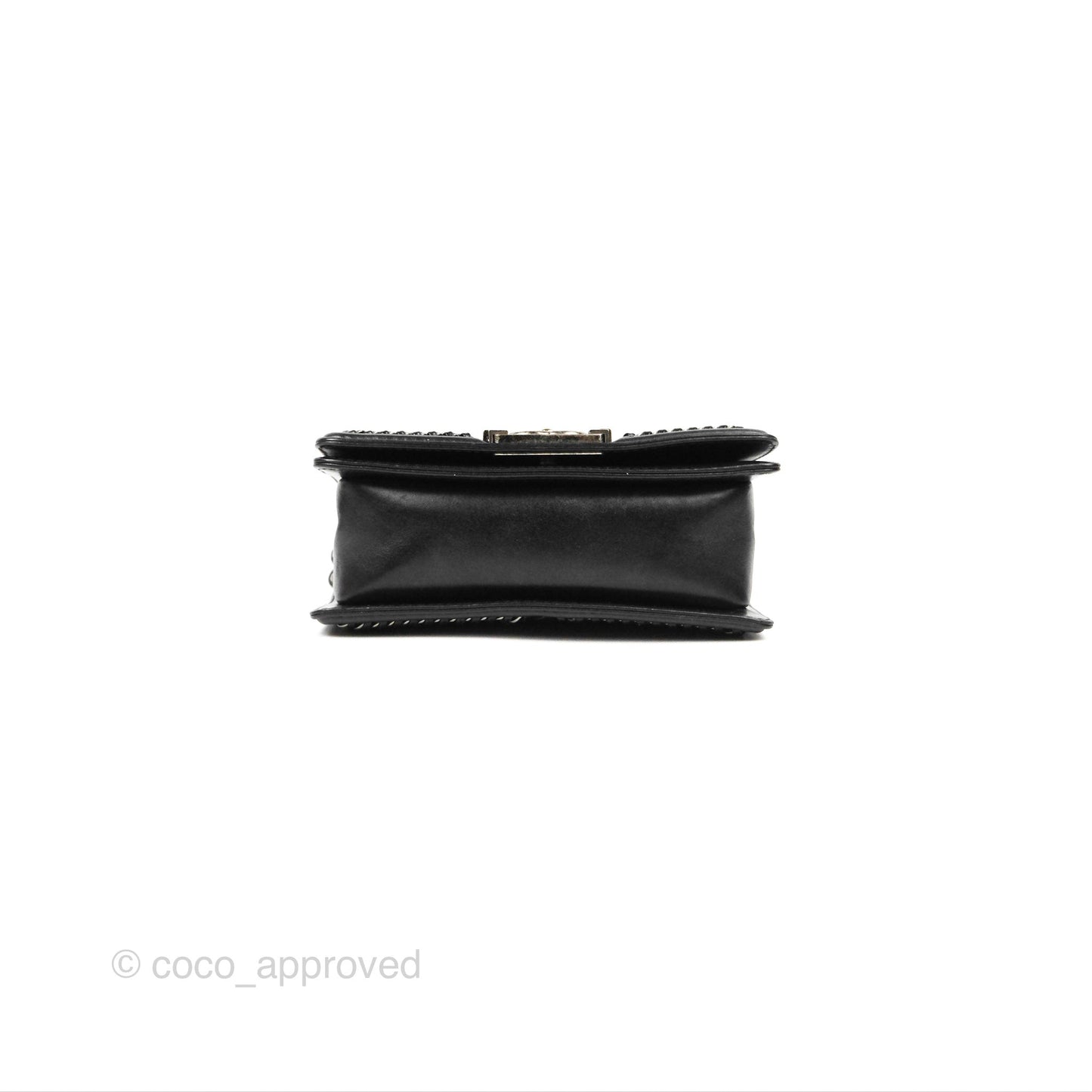 Chanel Small Chain Around Top Handle Boy Black Calfskin Ruthenium Hardware