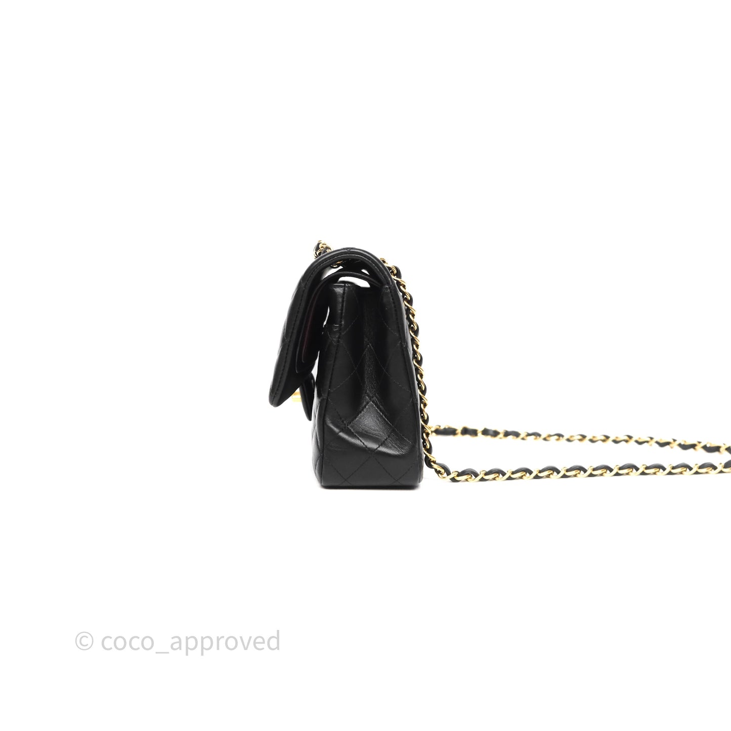 Chanel Classic M/L Medium Flap Quilted Black Lambskin Gold Hardware