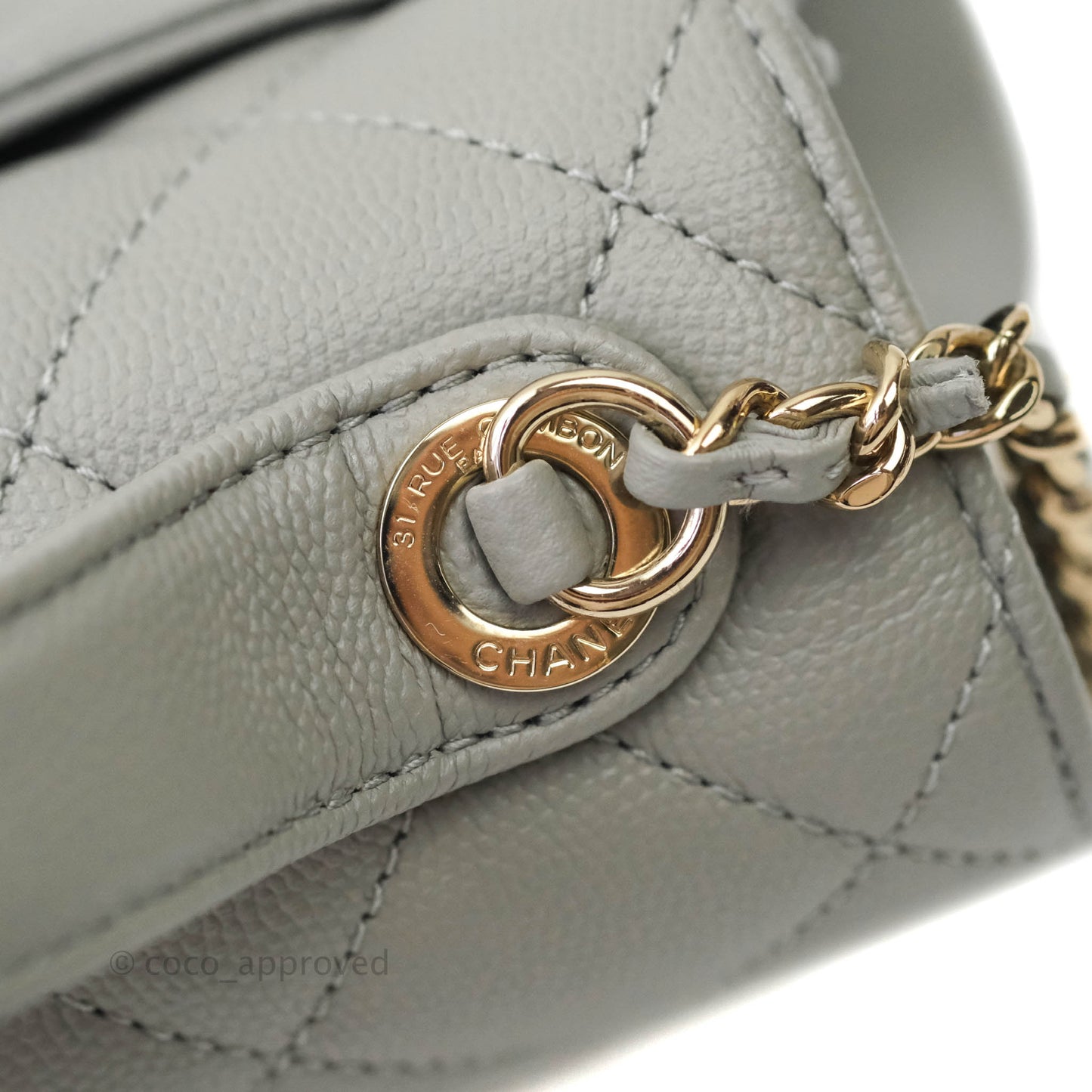 Chanel Quilted Small Business Affinity Flap Grey Caviar Gold Hardware