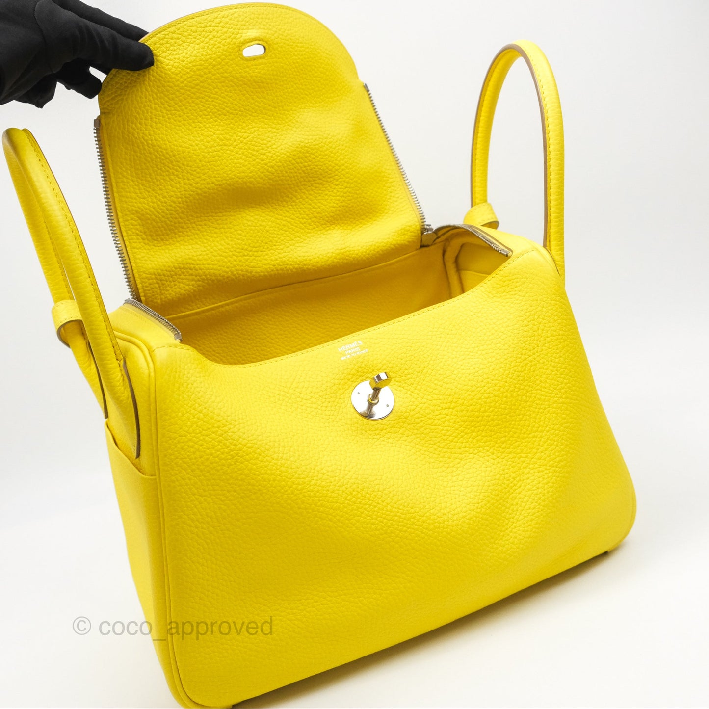Hermès Lindy 30 Celemence Lime 9R Palladium Hardware