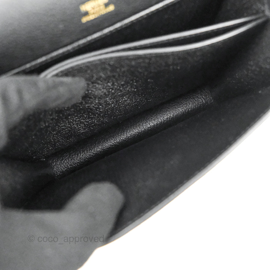Hermès Roulis Mini 18 Black Clemence Gold Hardware