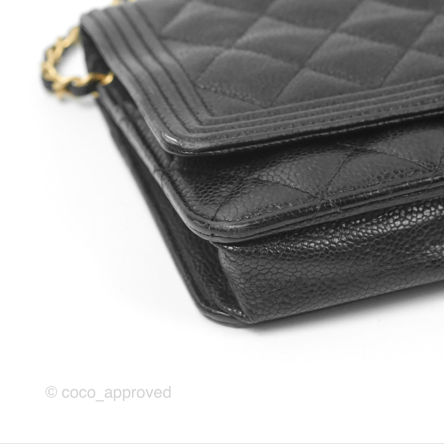Chanel Boy Wallet on Chain WOC Black Caviar Gold Hardware