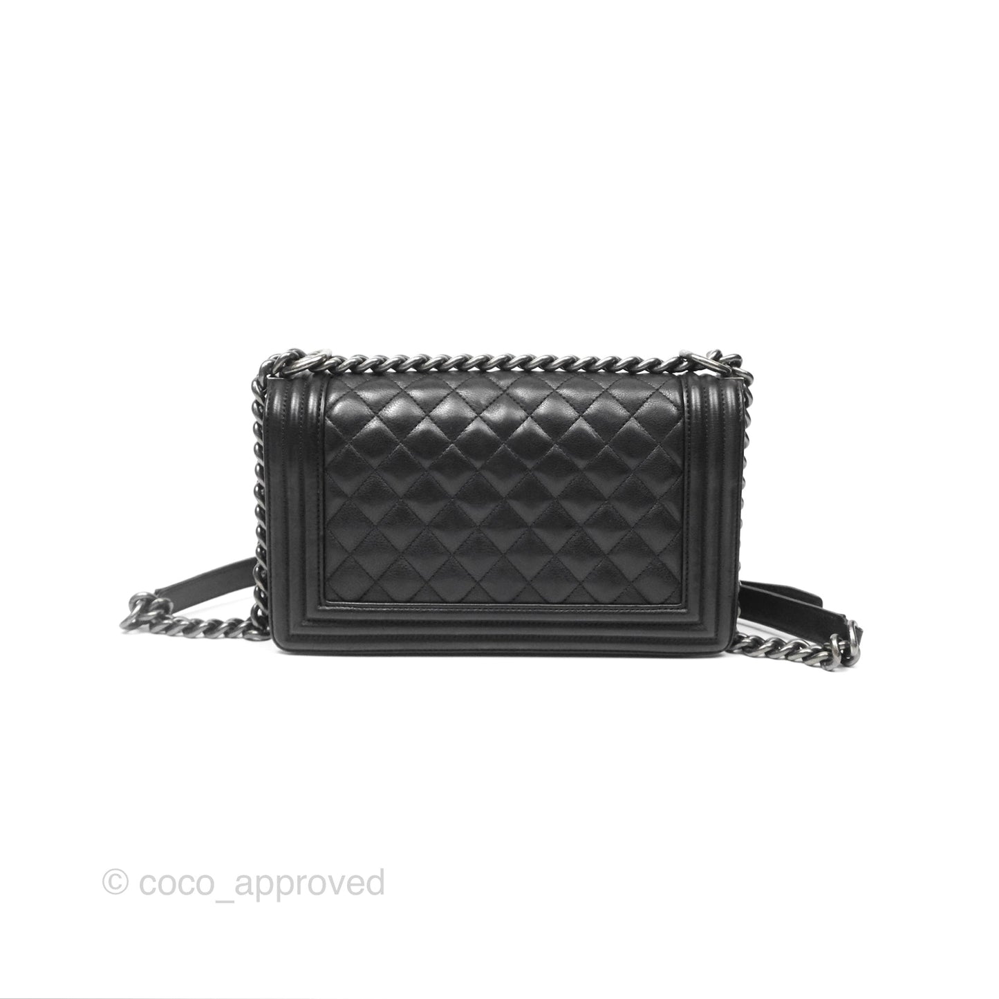 Chanel Medium Boy Quilted Black Calfskin Ruthenium Hardware
