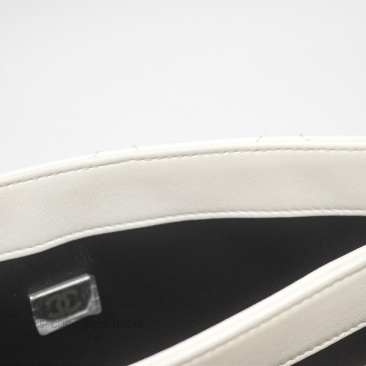 Chanel Trendy CC Small White Lambskin Black Hardware