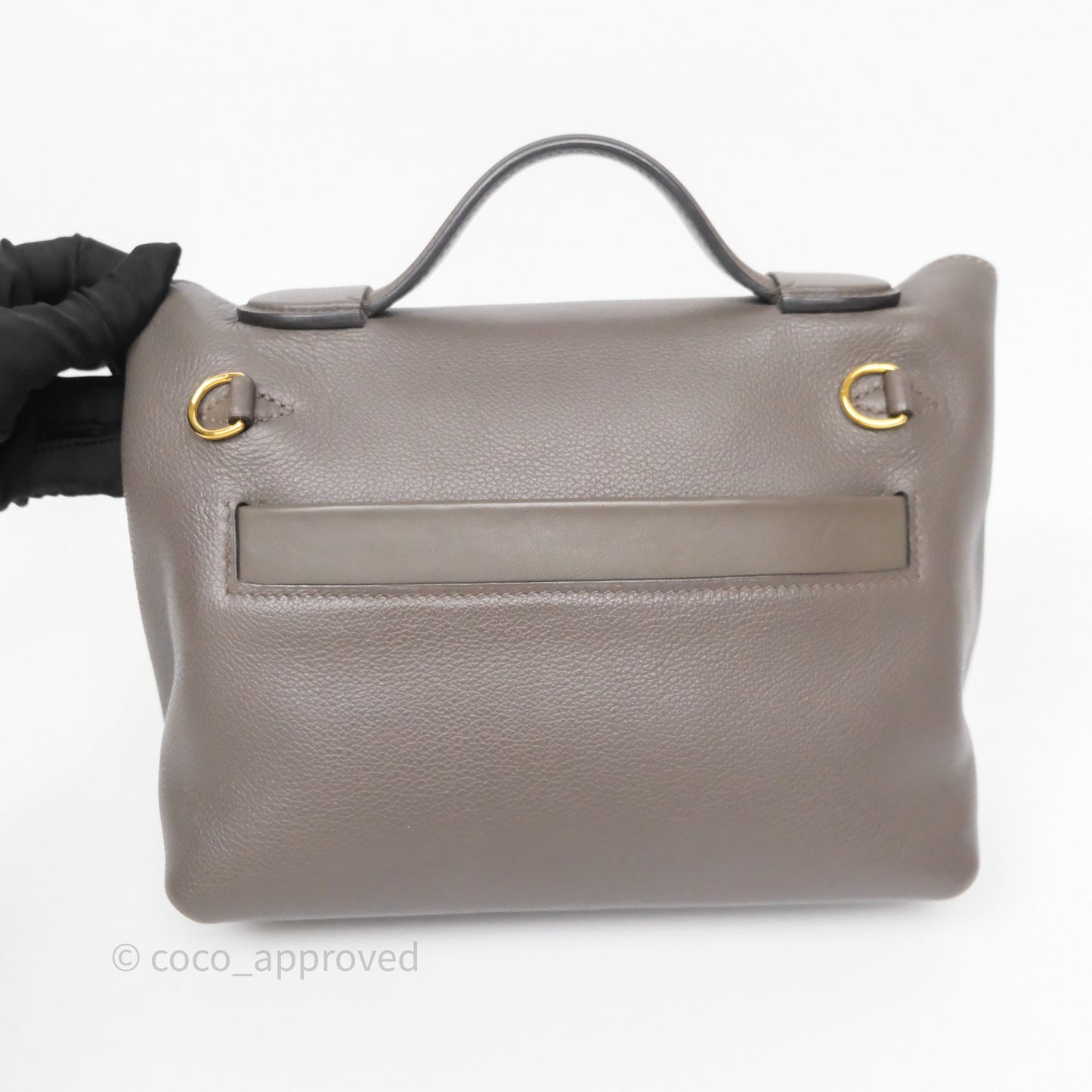 Hermès 24/24 21 Mini Gris Etain 8F Evercolor/ Swift Gold Hardware