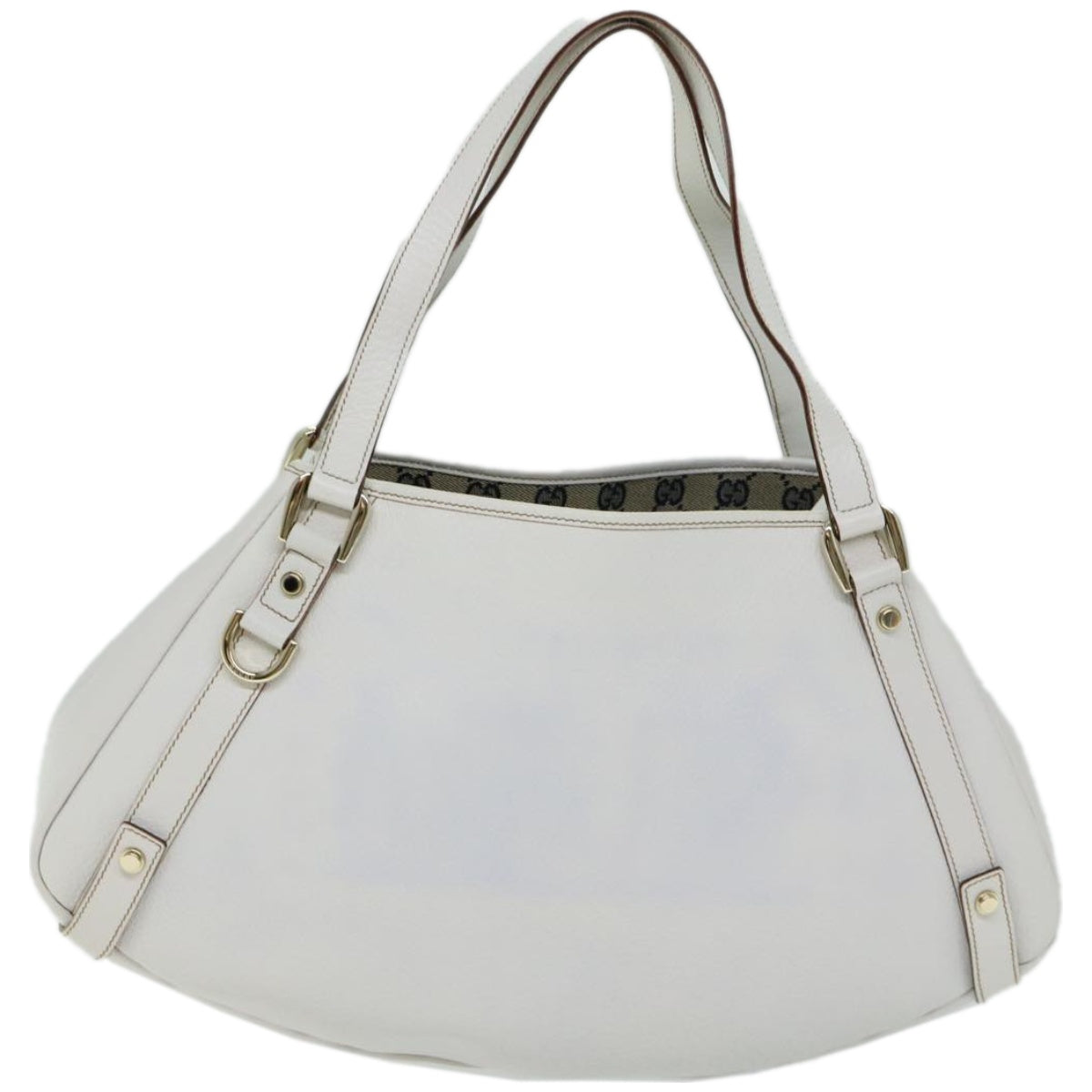 GUCCI Tote Bag Leather White 130736  66218