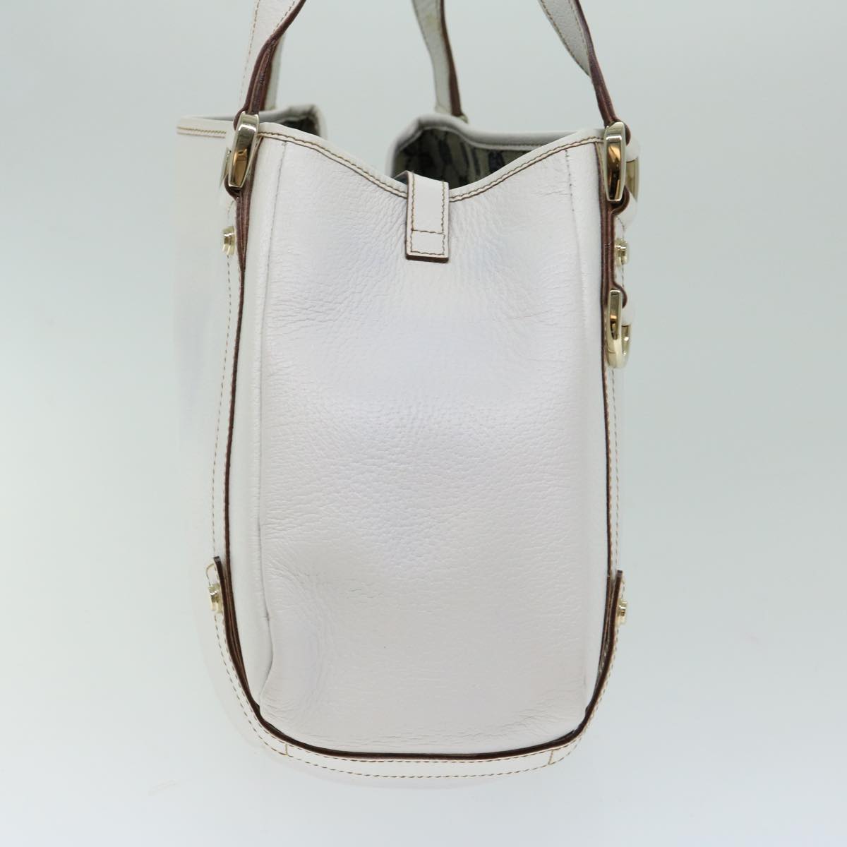 GUCCI Tote Bag Leather White 130736  66218