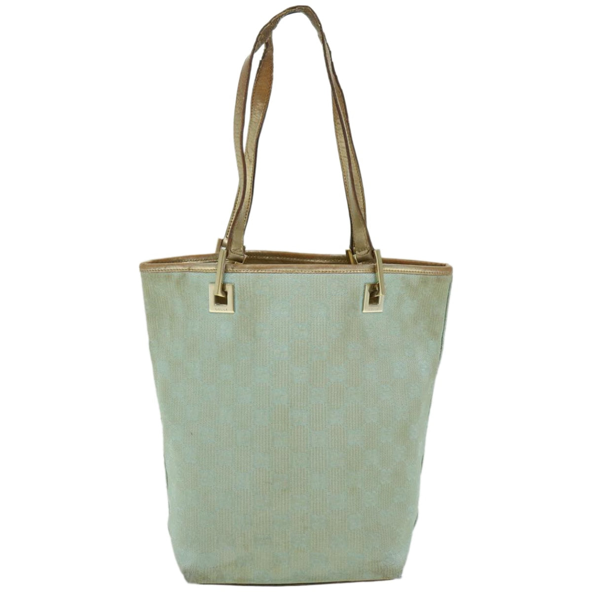 GUCCI GG Canvas Hand Bag Light Blue Gold  66219
