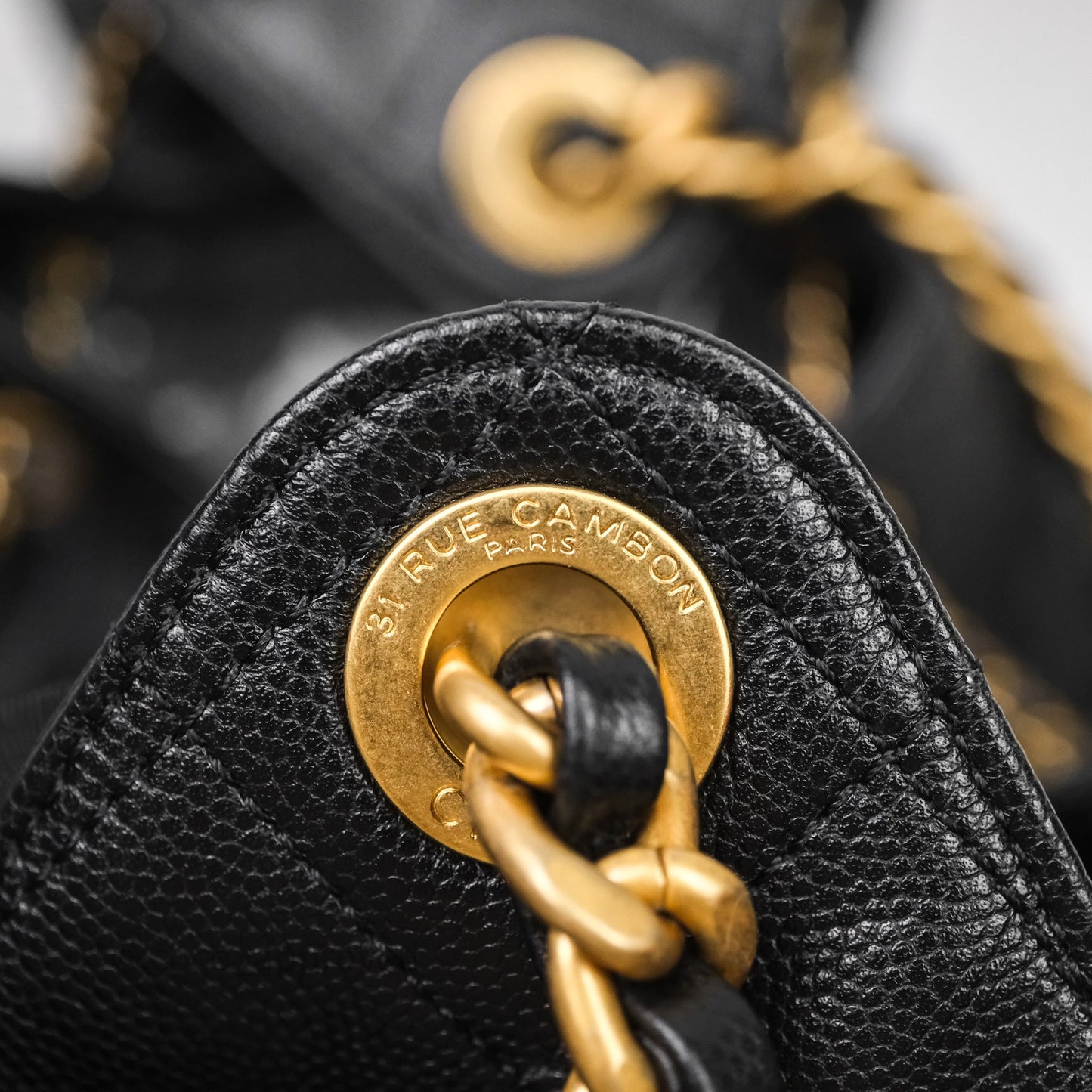 Chanel 25 Medium Black Caviar Aged Gold Hardware
