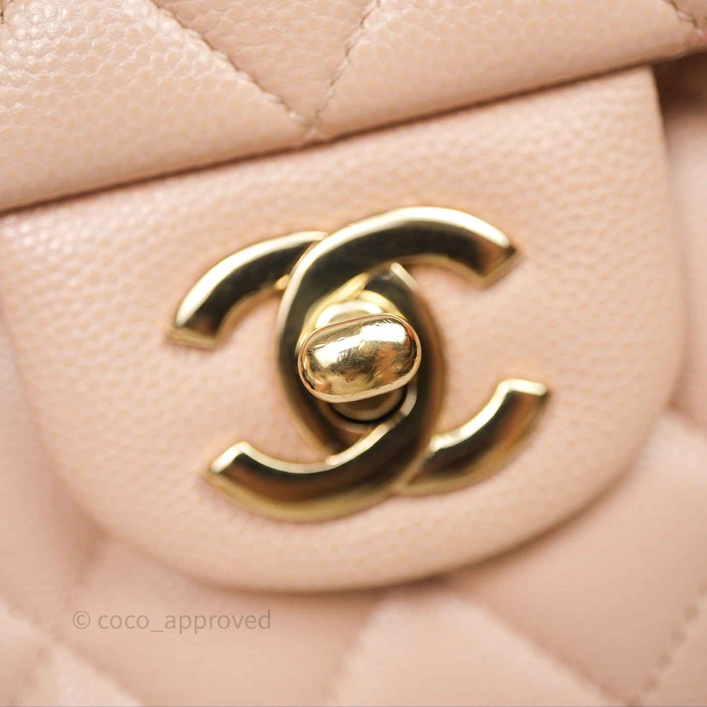 Chanel Small Classic Flap Quilted Rose Clair Caviar Gold Hardware