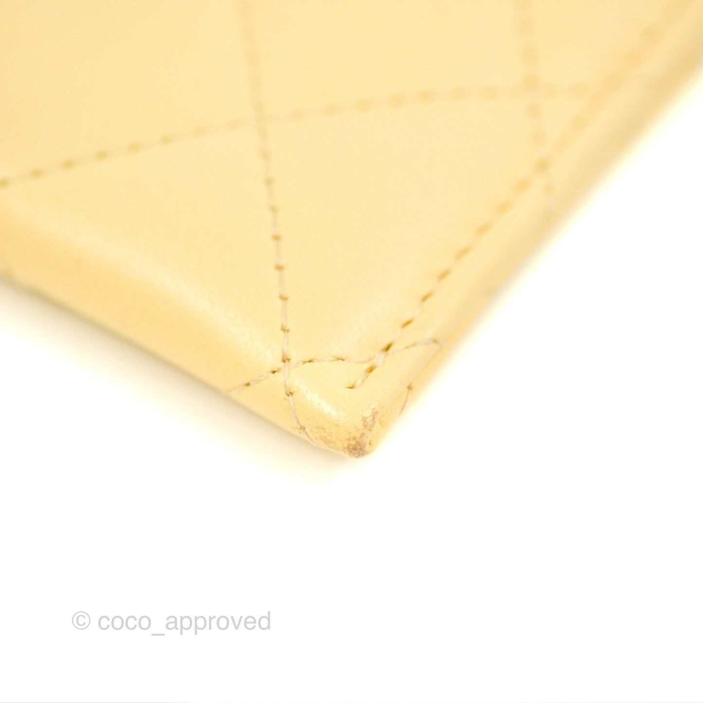 Chanel Classic Lambskin Flat Card Holder Yellow Gold Hardware