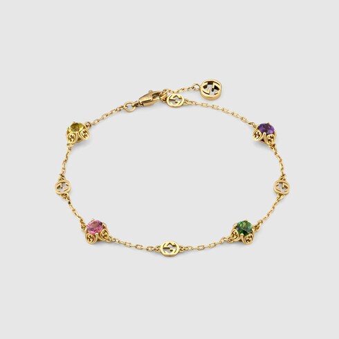 Luxury Gucci INTERLOCKING G BRACELET GEMSTONES