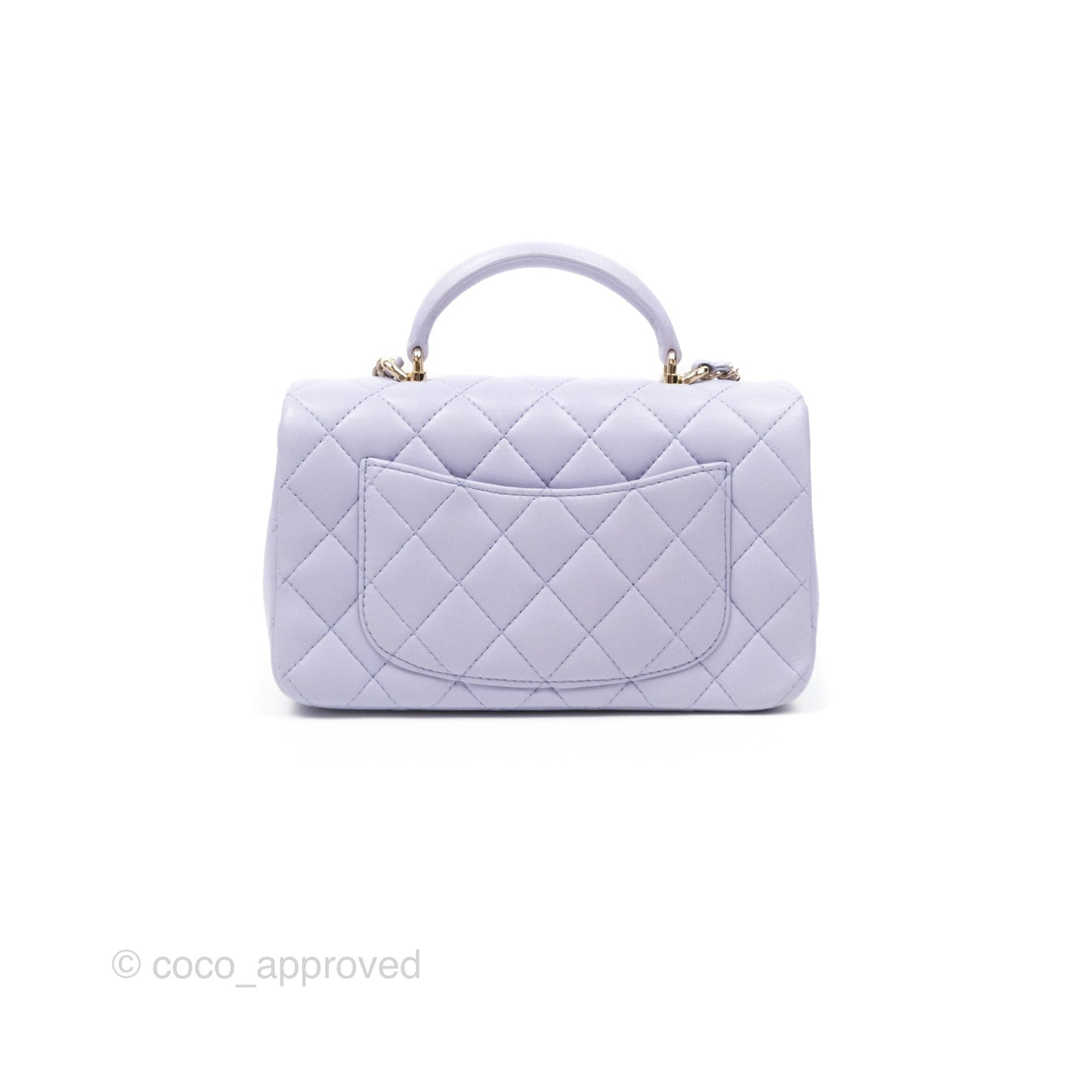 Chanel Top Handle Mini Rectangular Flap Bag Lilac Lambskin Gold Hardware