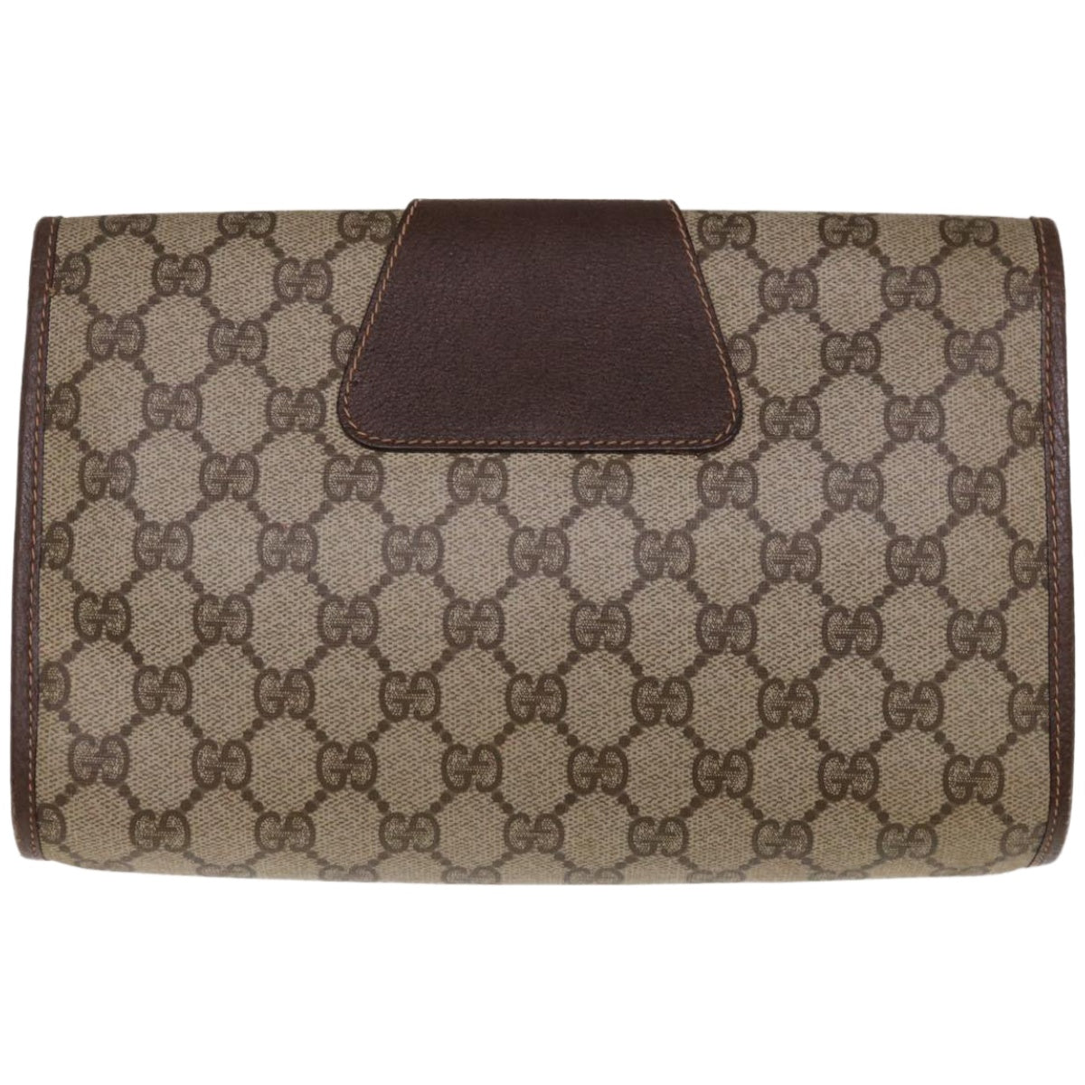GUCCI GG Canvas Web Sherry Line Clutch Bag PVC Beige Red Green  66266