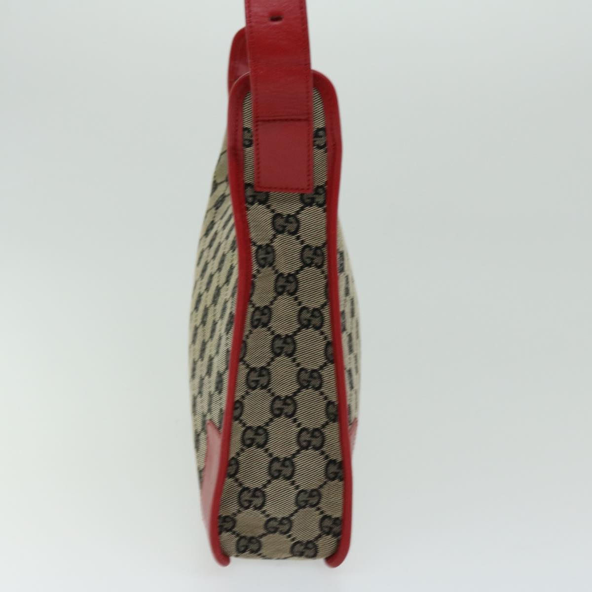 GUCCI GG Canvas Shoulder Bag Beige Red  66281